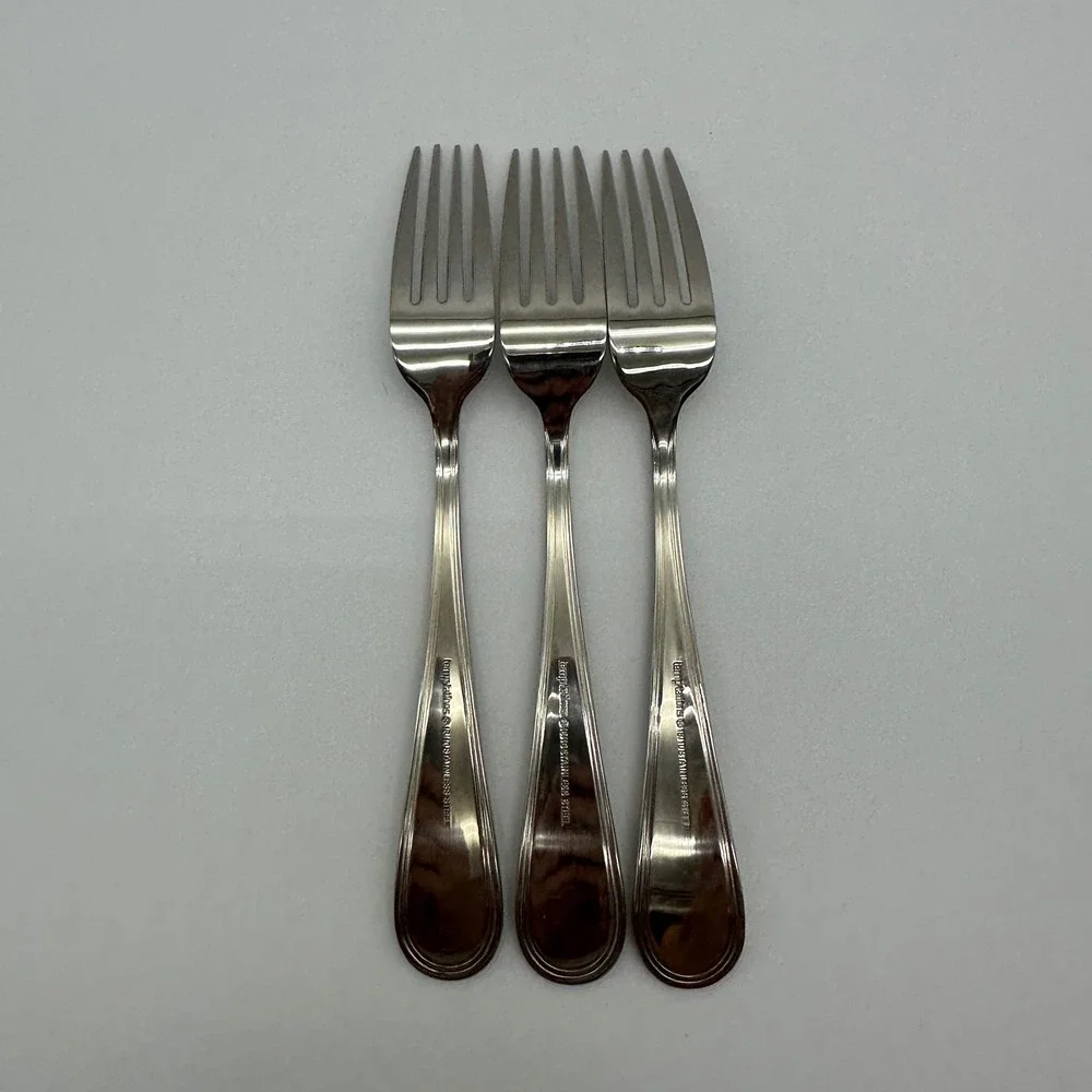 Temp-tations 18/10 Stainless Steel Pumpkin Fall Harvest Dinner Fork Set of 3